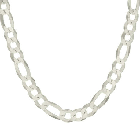 925 Silver Super Flat Figaro Chain 12mm