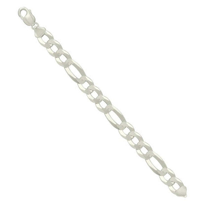 925 Silver Super Flat Figaro Chain 12mm