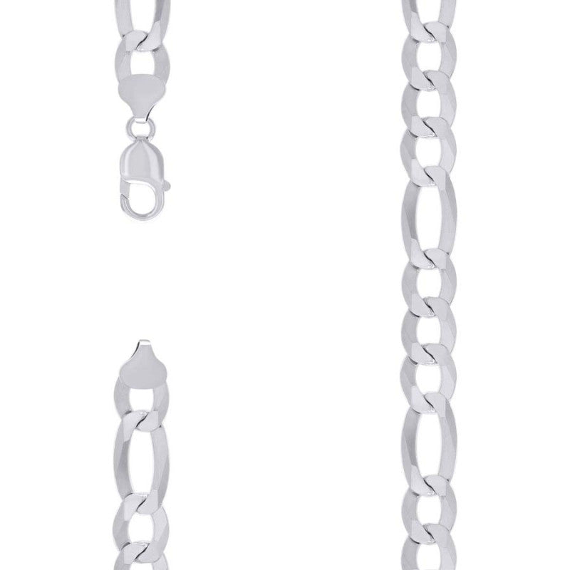 925 Silver Super Flat Figaro Chain 12mm