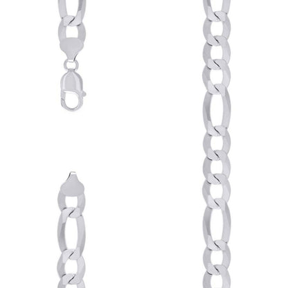 925 Silver Super Flat Figaro Chain 12mm