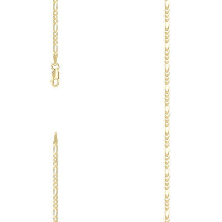 925 Silver Super Flat Figaro Chain 2.3mm