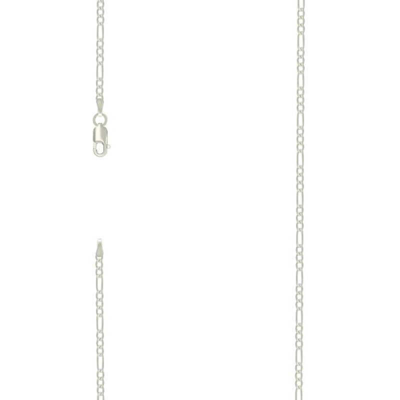 925 Silver Super Flat Figaro Chain 2.3mm