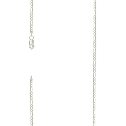 925 Silver Super Flat Figaro Chain 2.3mm