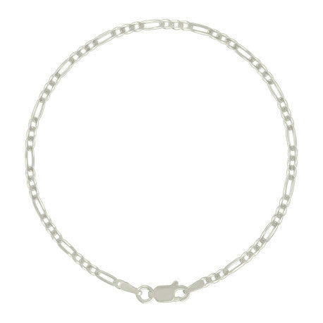 925 Silver Super Flat Figaro Chain 2.3mm