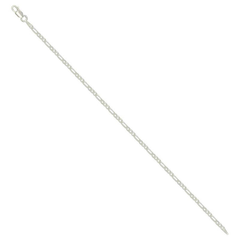 925 Silver Super Flat Figaro Chain 2.3mm