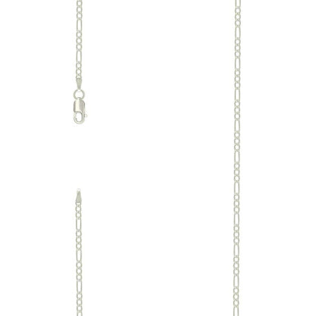 925 Silver Super Flat Figaro Chain 2.3mm