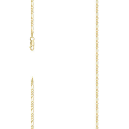 925 Silver Super Flat Figaro Chain 2.3mm