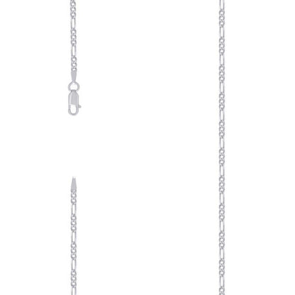 925 Silver Super Flat Figaro Chain 2.3mm
