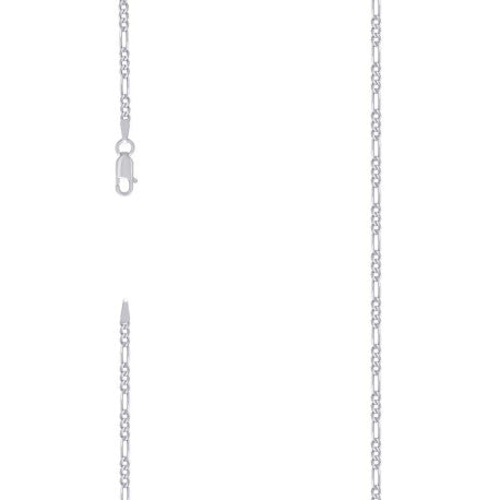925 Silver Super Flat Figaro Chain 2.3mm