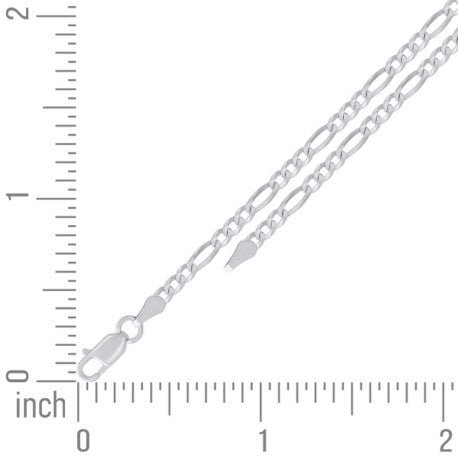 925 Silver Super Flat Figaro Chain 2.9mm