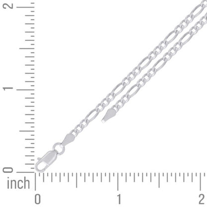 925 Silver Super Flat Figaro Chain 2.9mm