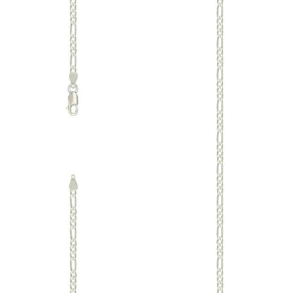925 Silver Super Flat Figaro Chain 2.9mm