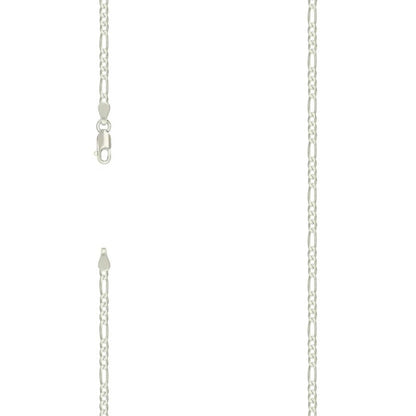 925 Silver Super Flat Figaro Chain 2.9mm