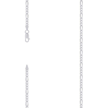 925 Silver Super Flat Figaro Chain 2.9mm