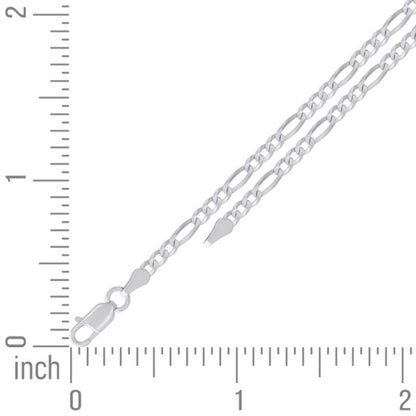925 Silver Super Flat Figaro Chain 2.9mm