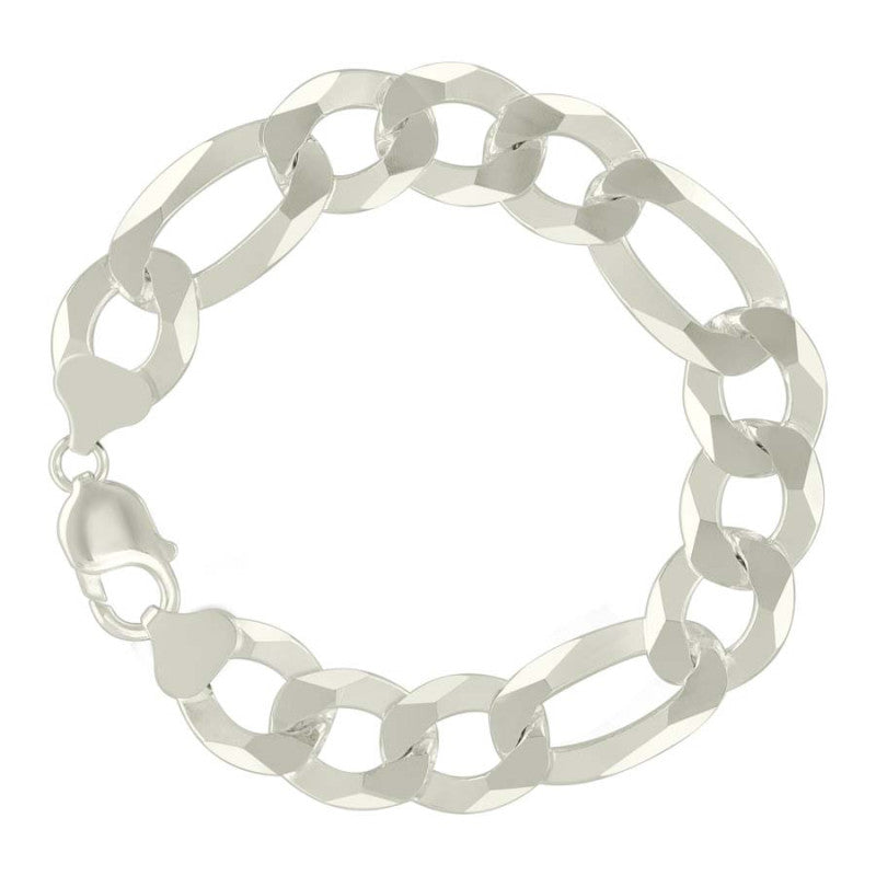 925 Silver Super Flat Figaro Chain 350 13.5mm