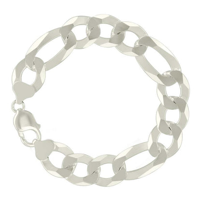 925 Silver Super Flat Figaro Chain 350 13.5mm