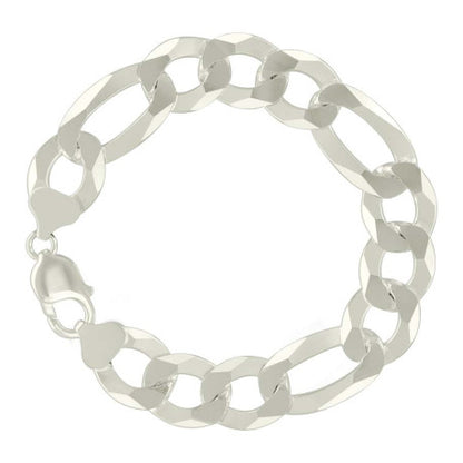 925 Silver Super Flat Figaro Chain 350 13.5mm