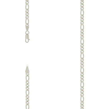 925 Silver Super Flat Figaro Chain 3.9mm