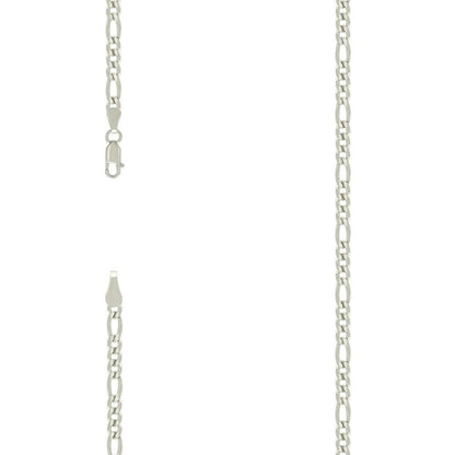 925 Silver Super Flat Figaro Chain 3.9mm