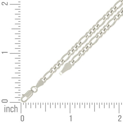 925 Silver Super Flat Figaro Chain 3.9mm