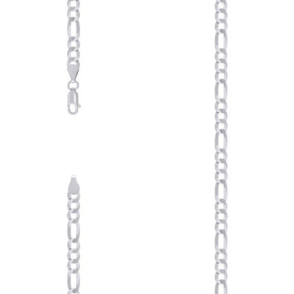 925 Silver Super Flat Figaro Chain 4.9mm