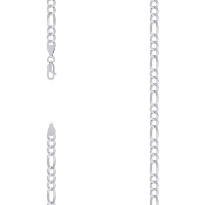 925 Silver Super Flat Figaro Chain 4.9mm