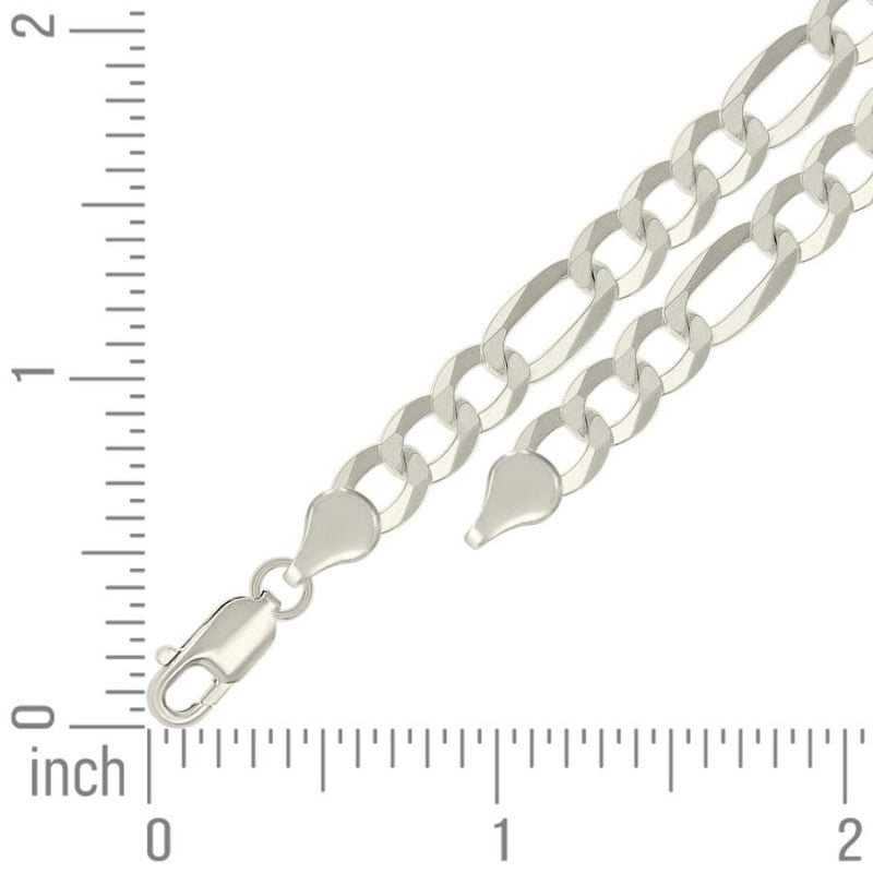 925 Silver Super Flat Figaro Chain 6.6mm