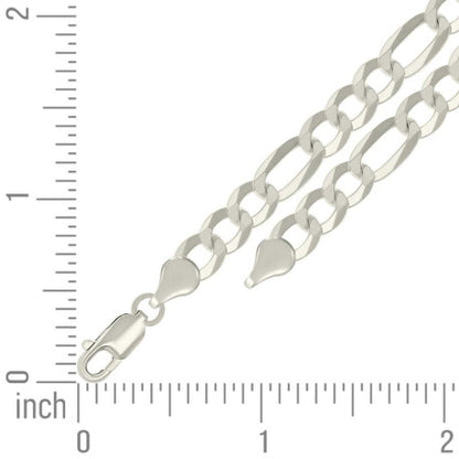 925 Silver Super Flat Figaro Chain 6.6mm