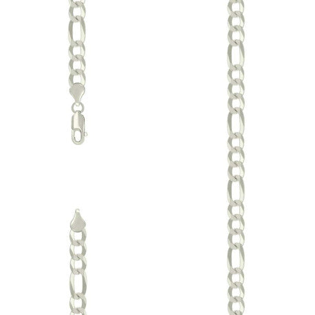 925 Silver Super Flat Figaro Chain 6.6mm