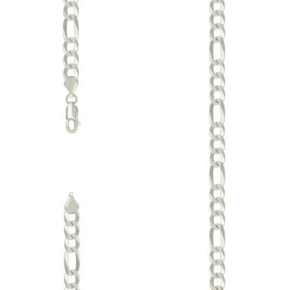 925 Silver Super Flat Figaro Chain 6.6mm