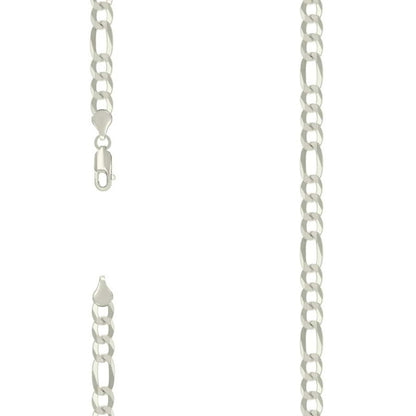925 Silver Super Flat Figaro Chain 6.6mm