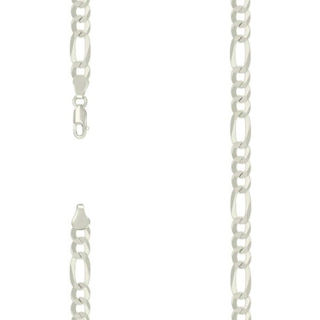 925 Silver Super Flat Figaro Chain 7.8mm