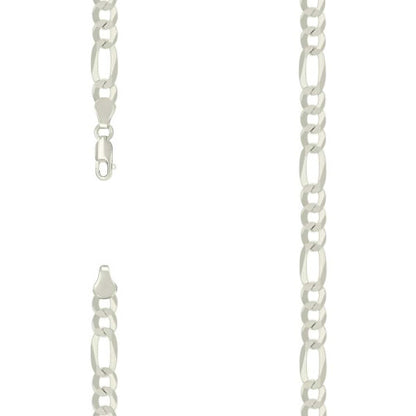 925 Silver Super Flat Figaro Chain 7.8mm
