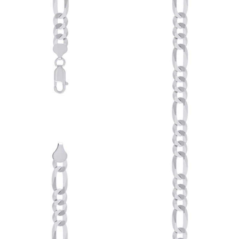 925 Silver Super Flat Figaro Chain 7.8mm