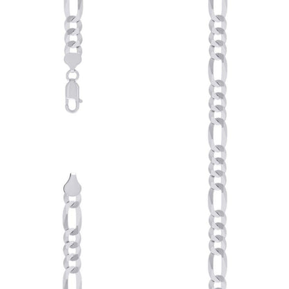 925 Silver Super Flat Figaro Chain 7.8mm