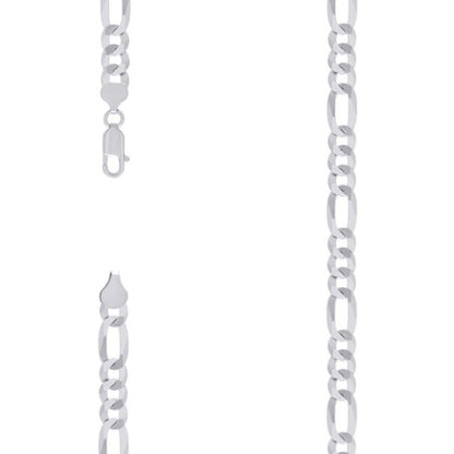 925 Silver Super Flat Figaro Chain 7.8mm