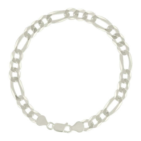 925 Silver Super Flat Figaro Chain 7.8mm