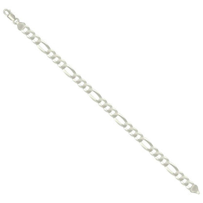 925 Silver Super Flat Figaro Chain 7.8mm