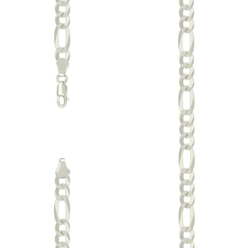 925 Silver Super Flat Figaro Chain 7.8mm