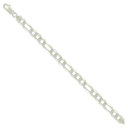 925 Silver Super Flat Figaro Chain 8.9mm