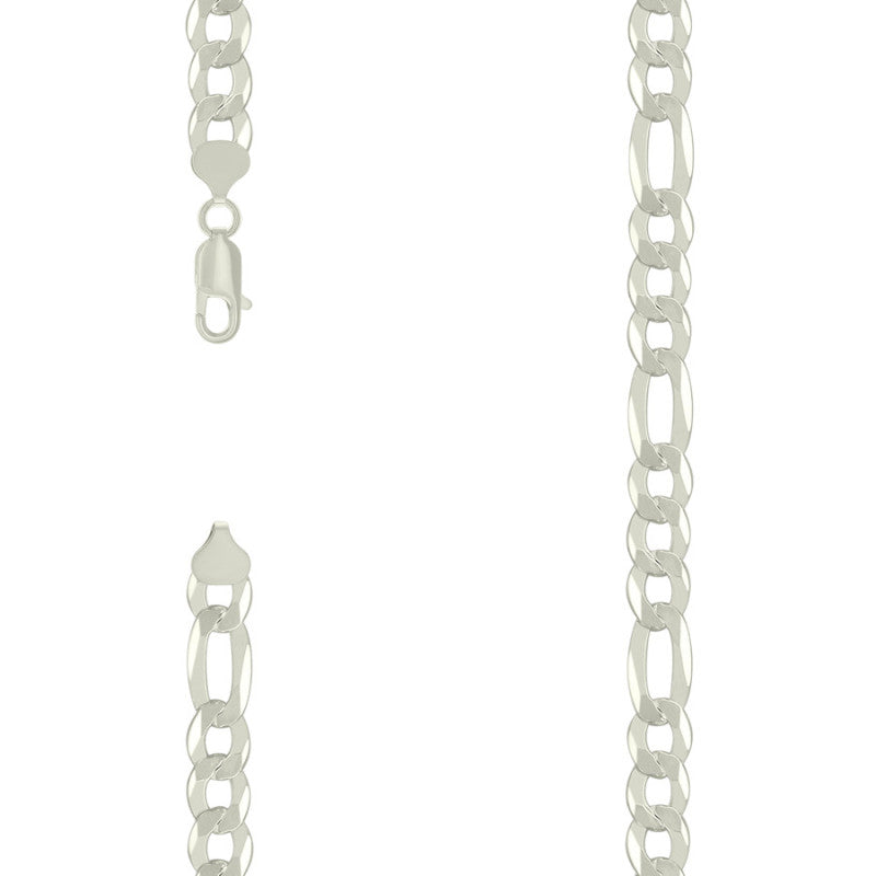 925 Silver Super Flat Figaro Chain 8.9mm