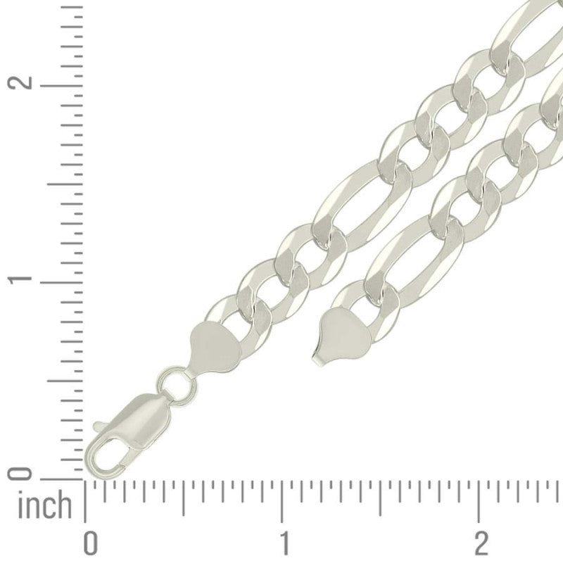 925 Silver Super Flat Figaro Chain 8.9mm