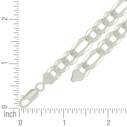 925 Silver Super Flat Figaro Chain 8.9mm