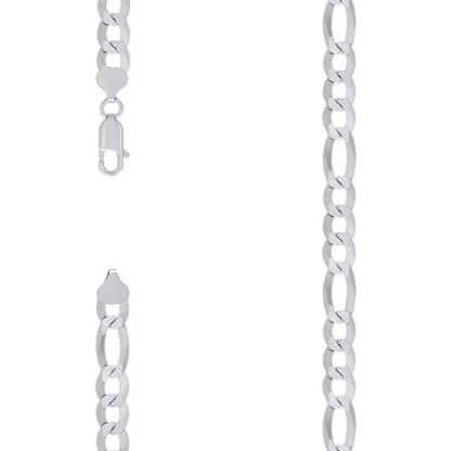 925 Silver Super Flat Figaro Chain 8.9mm