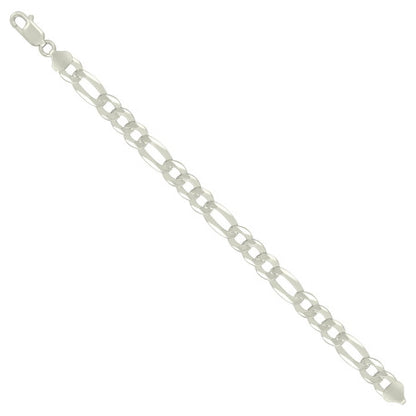 925 Silver Super Flat Figaro Chain 8.9mm