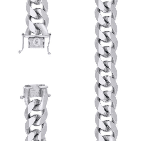 925 Silver Solid Miami Cuban Chain 18.5mm