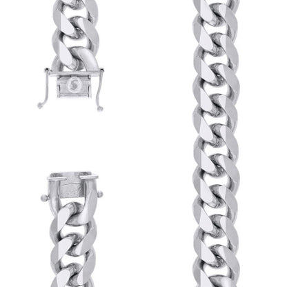 925 Silver Solid Miami Cuban Chain 18.5mm