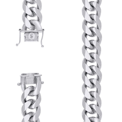 925 Silver Solid Miami Cuban Chain 18.5mm