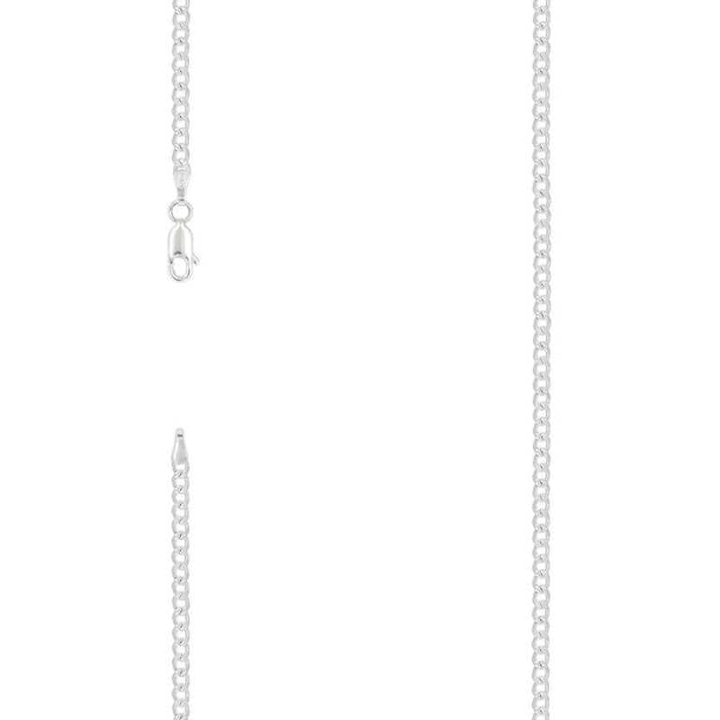 925 Silver Solid Pave Classic Cuban 3mm